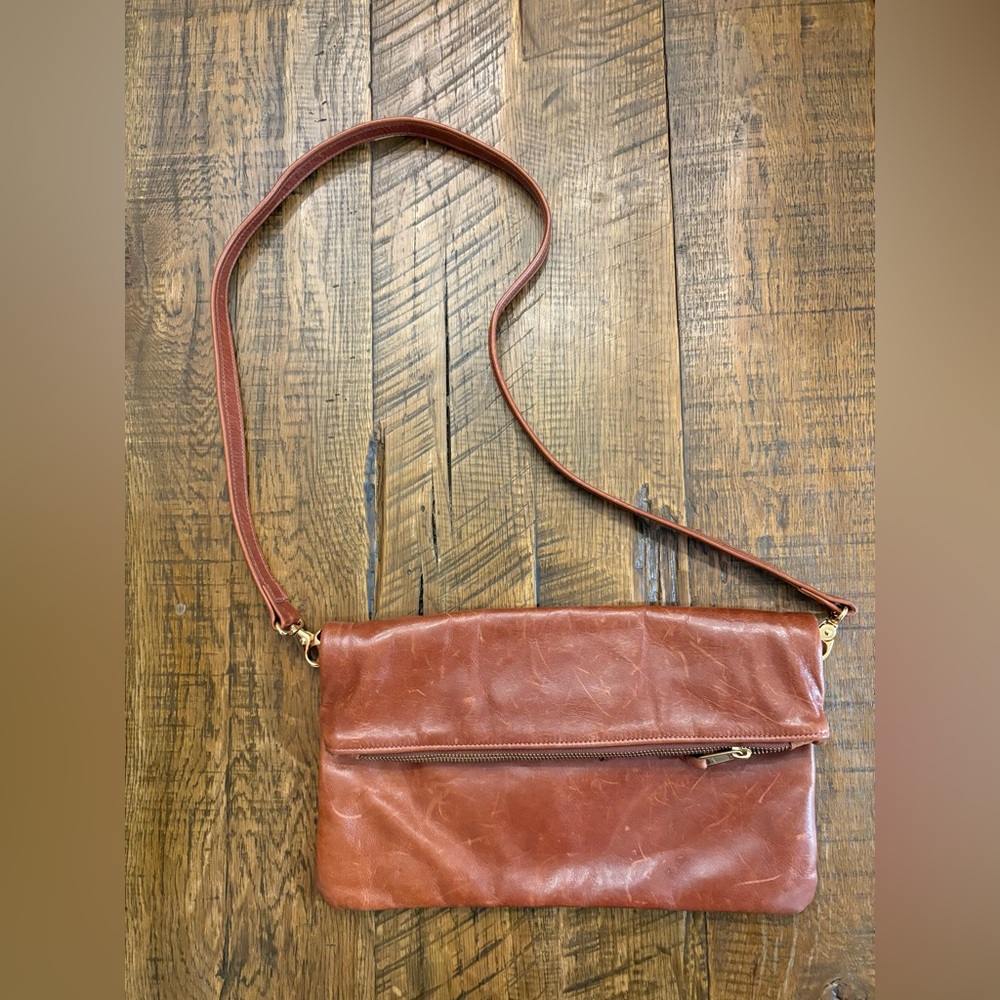 Satchel custom made leather foldover crossbody bag